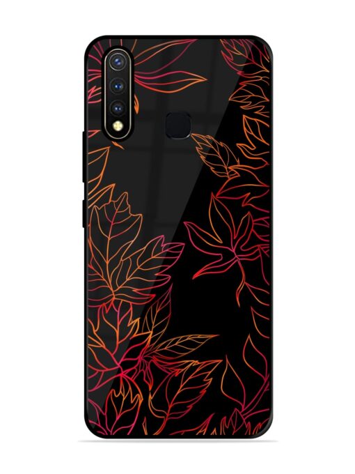 Red Floral Pattern Glossy Metal Phone Cover for Vivo Y19 Zapvi