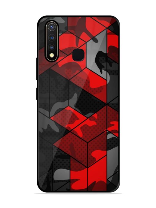 Royal Red Camouflage Pattern Glossy Metal Phone Cover for Vivo Y19 Zapvi