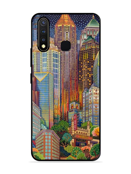 Cityscapes Art Glossy Metal Phone Cover for Vivo Y19 Zapvi