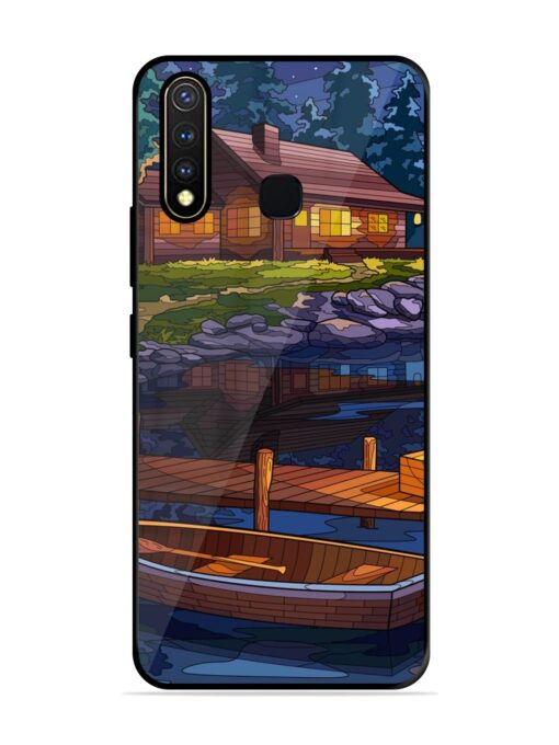 Village Night Scene Glossy Metal Phone Cover for Vivo Y19 Zapvi