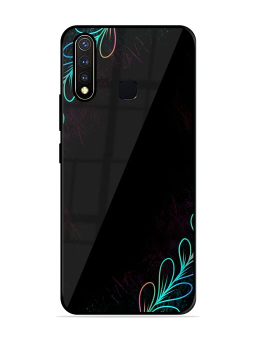 Decorative Line Art Glossy Metal Phone Cover for Vivo Y19 Zapvi