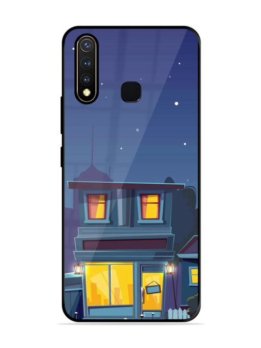 Vector Night House Glossy Metal Phone Cover for Vivo Y19 Zapvi