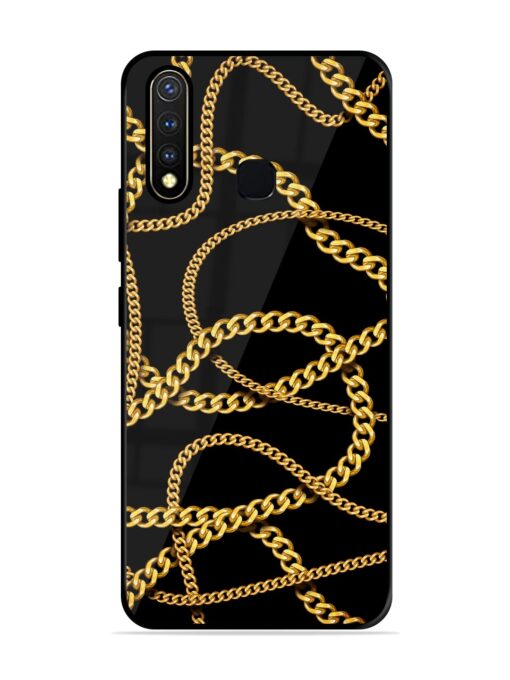 Decorative Golde Chain Glossy Metal Phone Cover for Vivo Y19 Zapvi