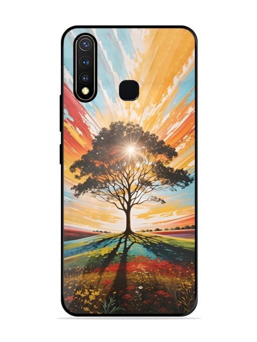 Abstract Tree Colorful Art Glossy Metal Phone Cover for Vivo Y19 Zapvi