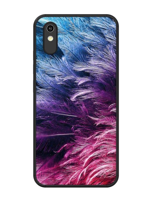 Light Grey Feather Background Glossy Metal Phone Cover for Vivo Y1S Zapvi