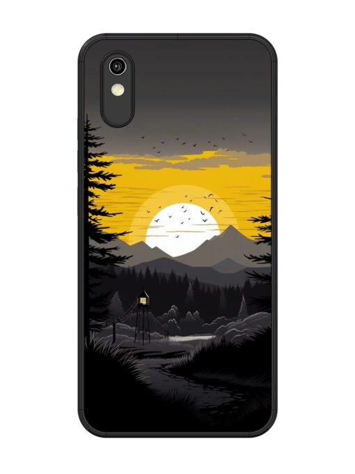 Sunset Vector Glossy Metal Phone Cover for Vivo Y1S Zapvi