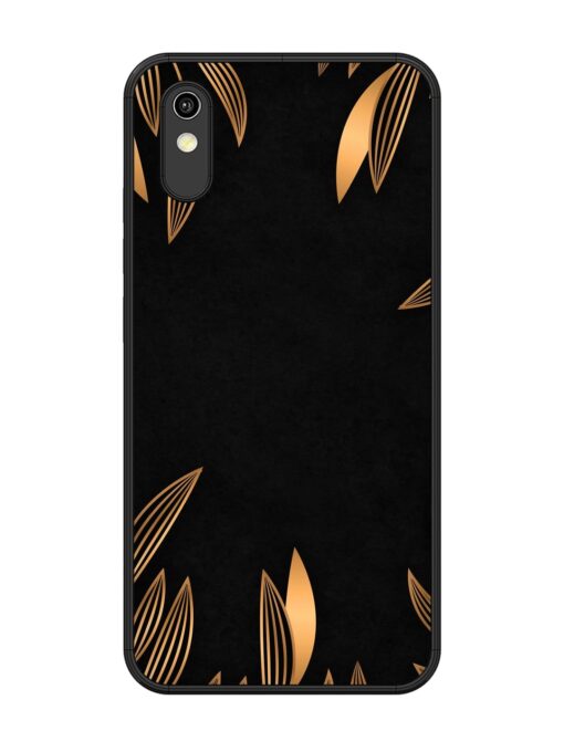 Golden Leaf Pattern Glossy Metal Phone Cover for Vivo Y1S Zapvi