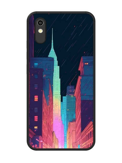 Minimal City Art Glossy Metal Phone Cover for Vivo Y1S Zapvi