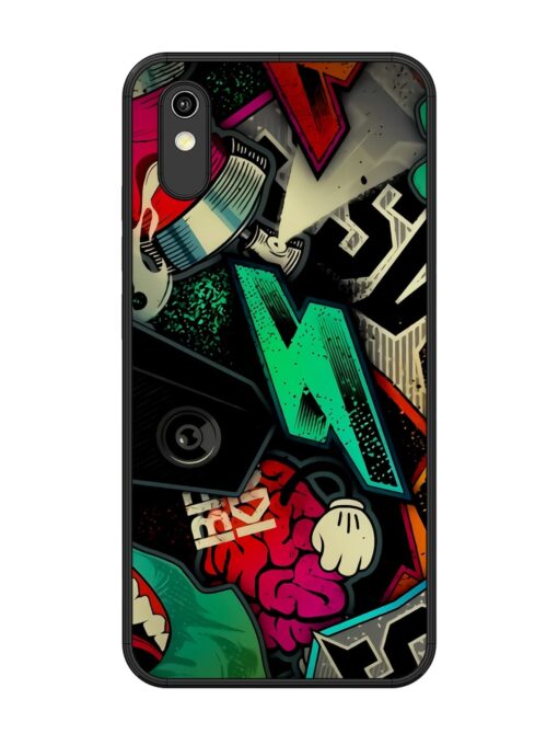 Graffiti Art Glossy Metal Phone Cover for Vivo Y1S Zapvi