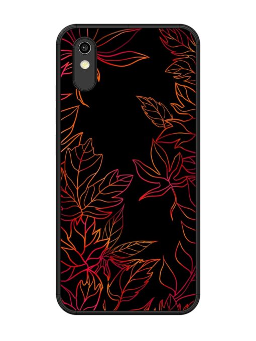 Red Floral Pattern Glossy Metal Phone Cover for Vivo Y1S Zapvi