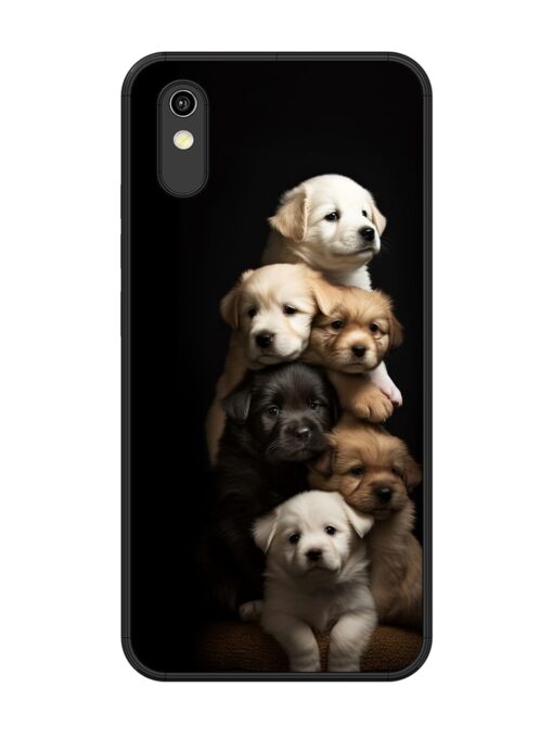 Cute Baby Dogs Glossy Metal Phone Cover for Vivo Y1S Zapvi