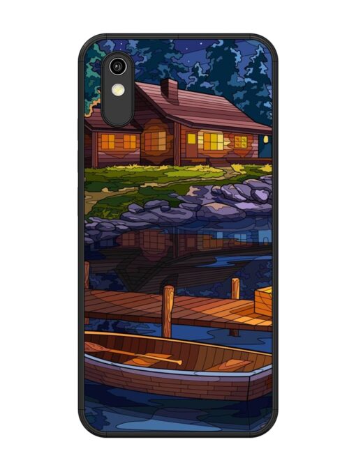 Village Night Scene Glossy Metal Phone Cover for Vivo Y1S Zapvi