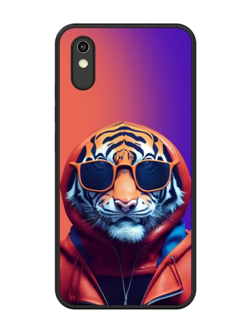 Tiger Animation Glossy Metal Phone Cover for Vivo Y1S Zapvi