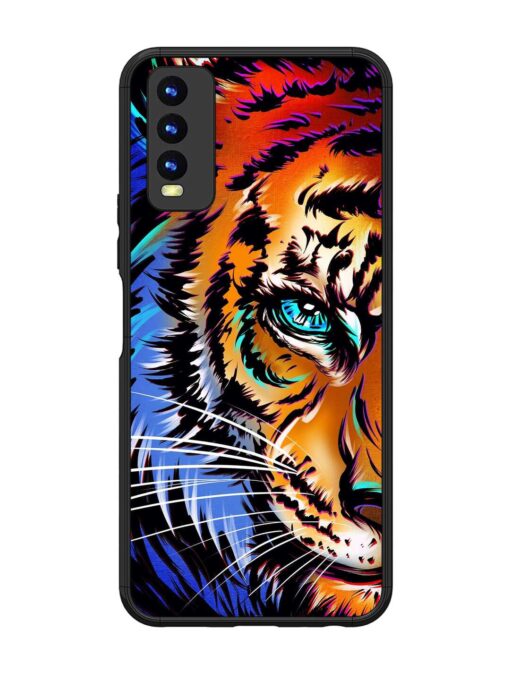 Colorful Lion Art Glossy Metal Phone Cover for Vivo Y20 Zapvi