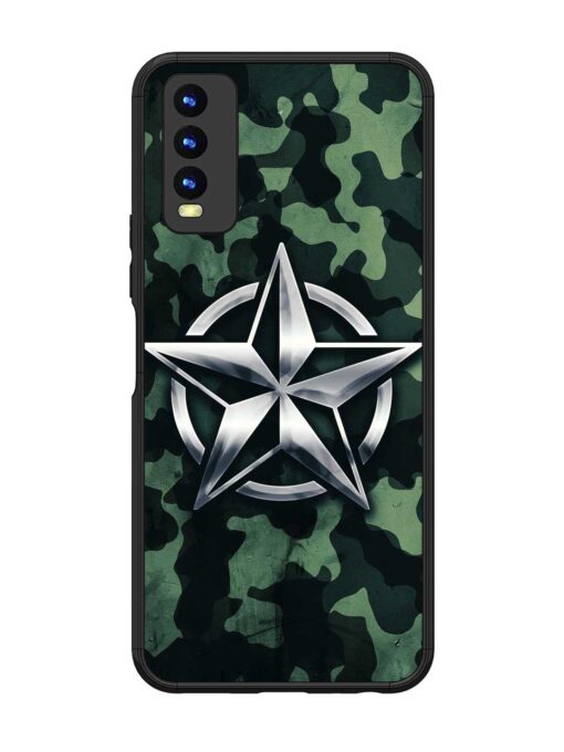 Indian Army Star Design Glossy Metal Phone Cover for Vivo Y20 Zapvi