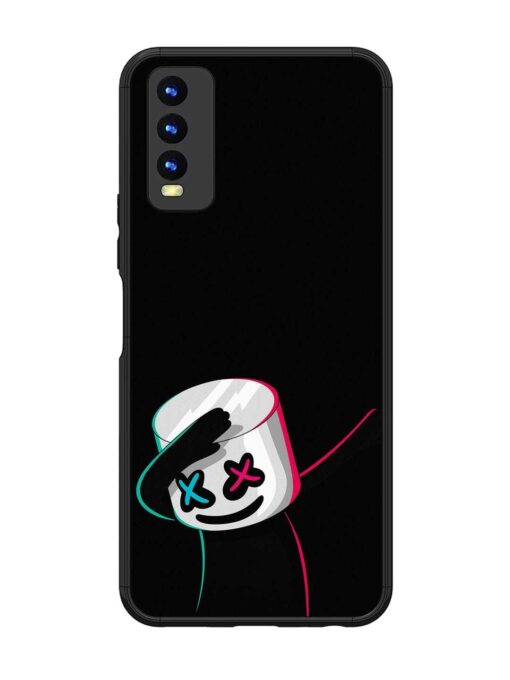 Black Marshmallow Glossy Metal Phone Cover for Vivo Y20 Zapvi