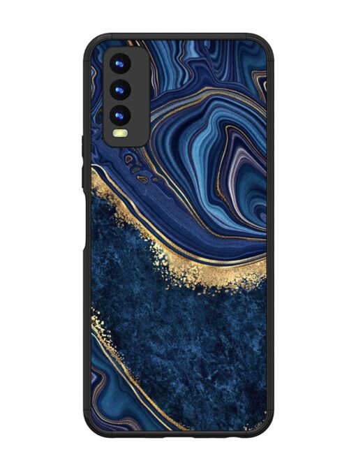 Abstract Background Blue Glossy Metal TPU Phone Cover for Vivo Y20 Zapvi