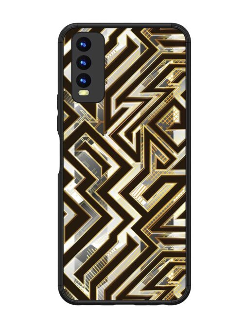 Technology Geometric Seamless Glossy Metal Phone Cover for Vivo Y20 Zapvi