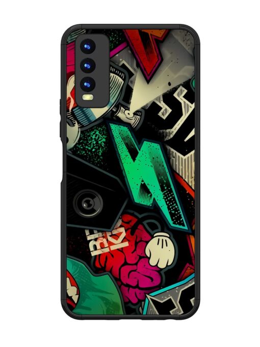 Graffiti Art Glossy Metal Phone Cover for Vivo Y20 Zapvi