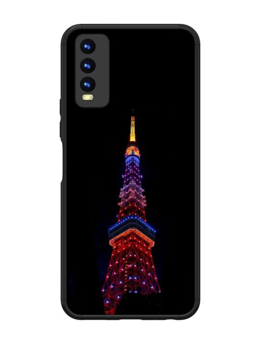 Eiffel Tower Night View Glossy Metal Phone Cover for Vivo Y20 Zapvi