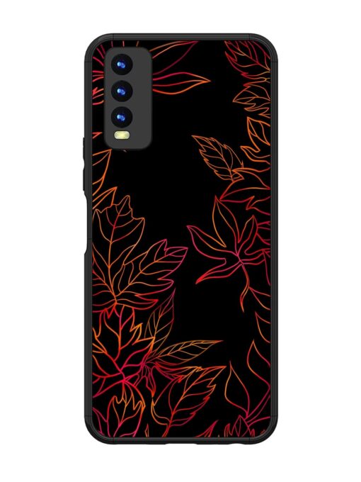 Red Floral Pattern Glossy Metal Phone Cover for Vivo Y20 Zapvi