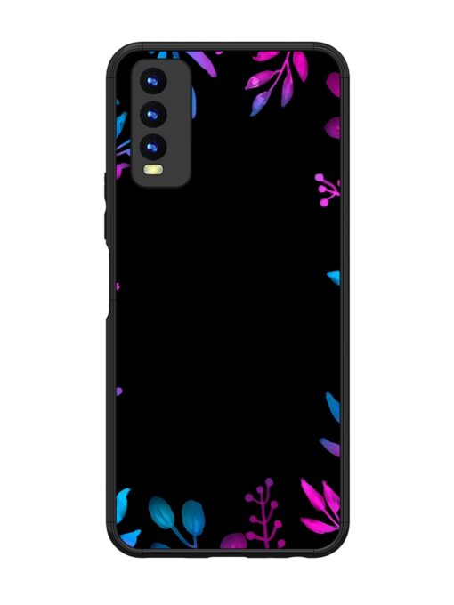 Flower Pattern Watercolor Glossy Metal Phone Cover for Vivo Y20 Zapvi