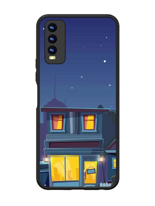 Vector Night House Glossy Metal Phone Cover for Vivo Y20 Zapvi