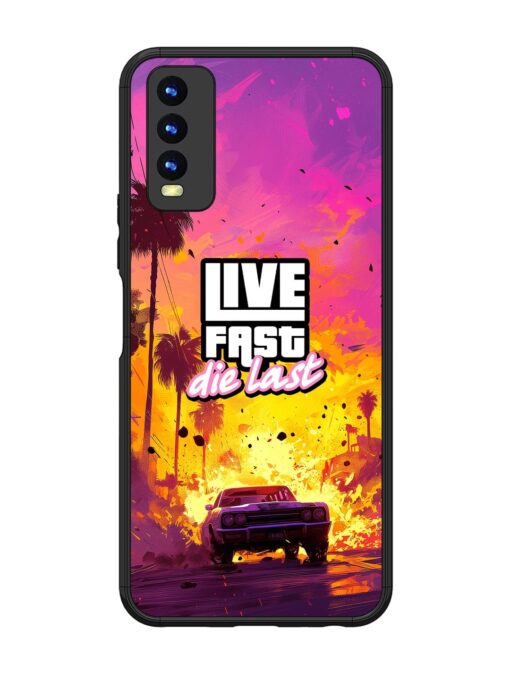 Live Fast Glossy Metal Phone Cover for Vivo Y20 Zapvi