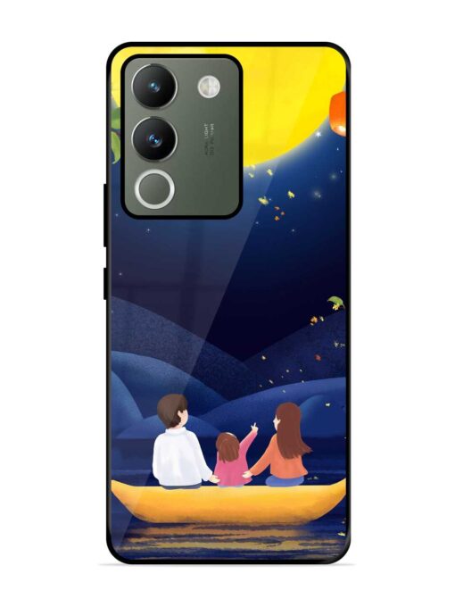 Happy Family And Beautiful View Glossy Metal Phone Cover for Vivo Y200 (5G) Zapvi