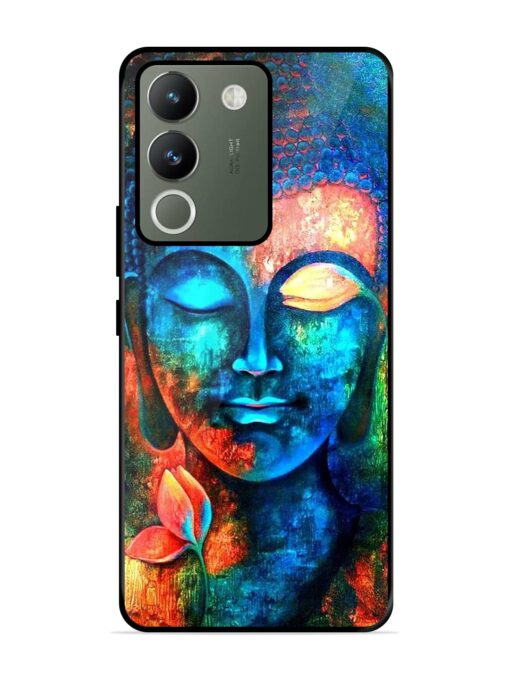 Buddha Painting Glossy Metal Phone Cover for Vivo Y200 (5G)