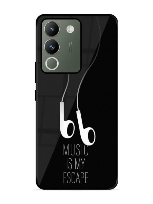 Music Is My Escape Glossy Metal Phone Cover for Vivo Y200 (5G) Zapvi