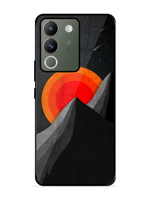 Black Mountain Glossy Metal Phone Cover for Vivo Y200 (5G) Zapvi