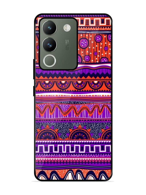 Ethnic Seamless Pattern Glossy Metal TPU Phone Cover for Vivo Y200 (5G) Zapvi