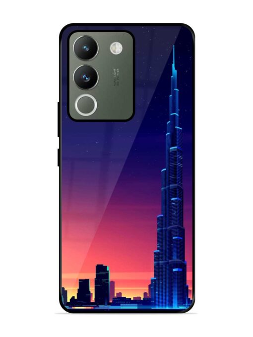 Burj Khalifa Abstract Glossy Metal Phone Cover for Vivo Y200 (5G)