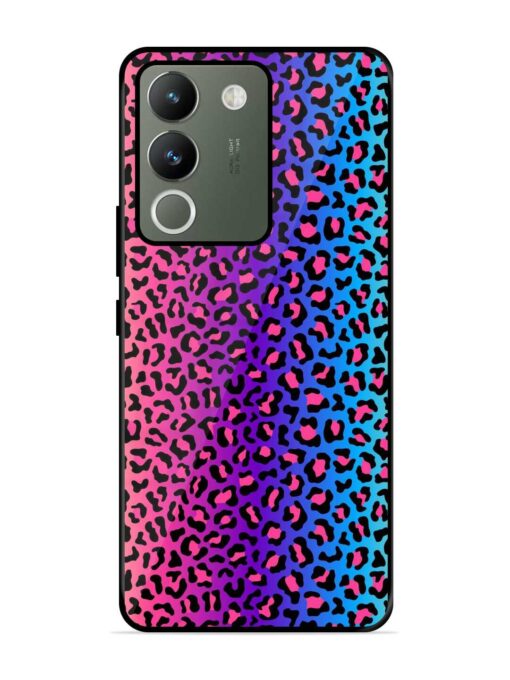 Colorful Leopard Seamless Glossy Metal Phone Cover for Vivo Y200 (5G)