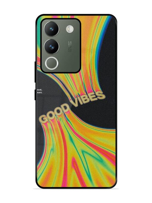 Good Vibes Glossy Metal Phone Cover for Vivo Y200 (5G)