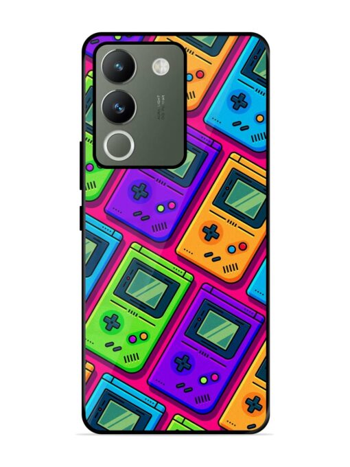 Game Seamless Pattern Glossy Metal Phone Cover for Vivo Y200 (5G)