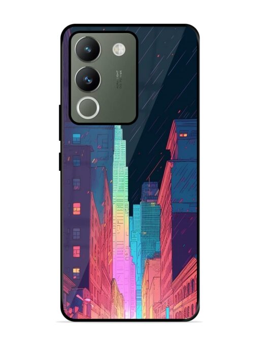 Minimal City Art Glossy Metal Phone Cover for Vivo Y200 (5G)