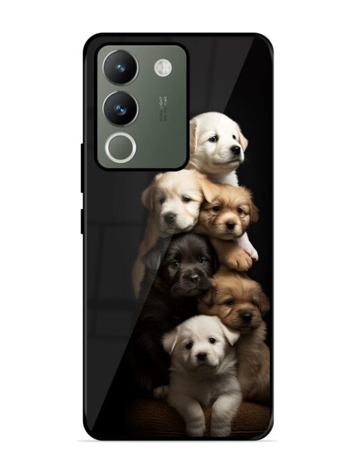 Cute Baby Dogs Glossy Metal Phone Cover for Vivo Y200 (5G)