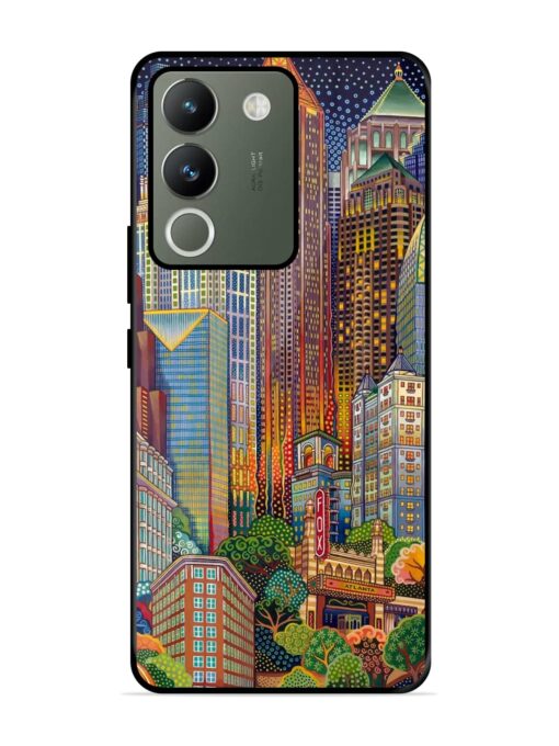 Cityscapes Art Glossy Metal Phone Cover for Vivo Y200 (5G) Zapvi