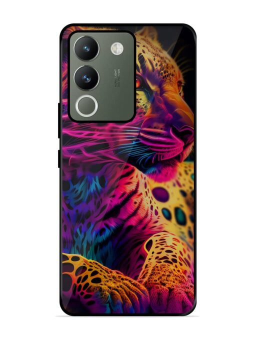 Leopard Art Glossy Metal Phone Cover for Vivo Y200 (5G) Zapvi