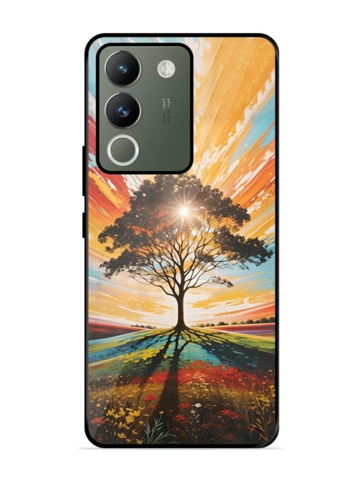 Abstract Tree Colorful Art Glossy Metal Phone Cover for Vivo Y200 (5G) Zapvi