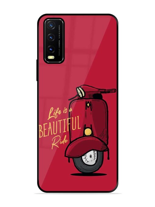 Life Is Beautiful Rides Glossy Metal Phone Cover for Vivo Y20A Zapvi