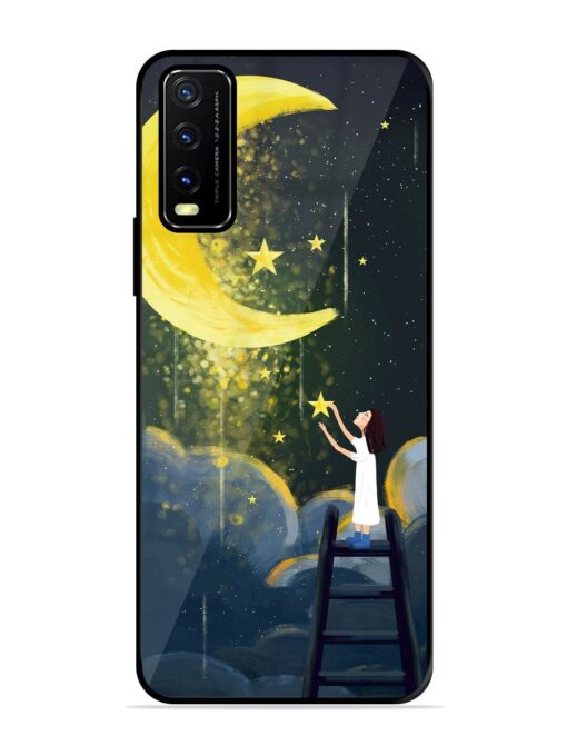 Moonlight Healing Night Illustration Glossy Metal TPU Phone Cover for Vivo Y20A Zapvi