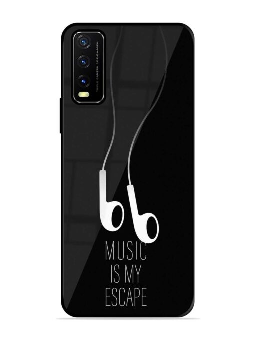 Music Is My Escape Glossy Metal Phone Cover for Vivo Y20A Zapvi