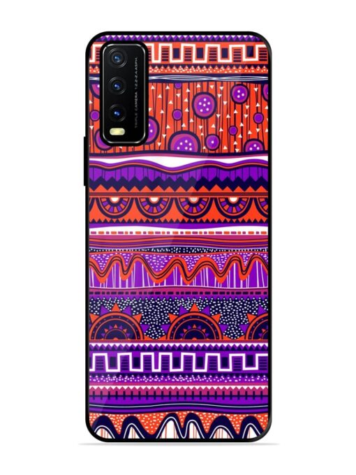 Ethnic Seamless Pattern Glossy Metal TPU Phone Cover for Vivo Y20A Zapvi