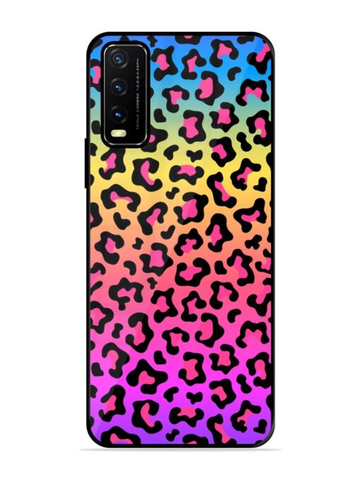 Neon Rainbow Colored Glossy Metal Phone Cover for Vivo Y20A Zapvi