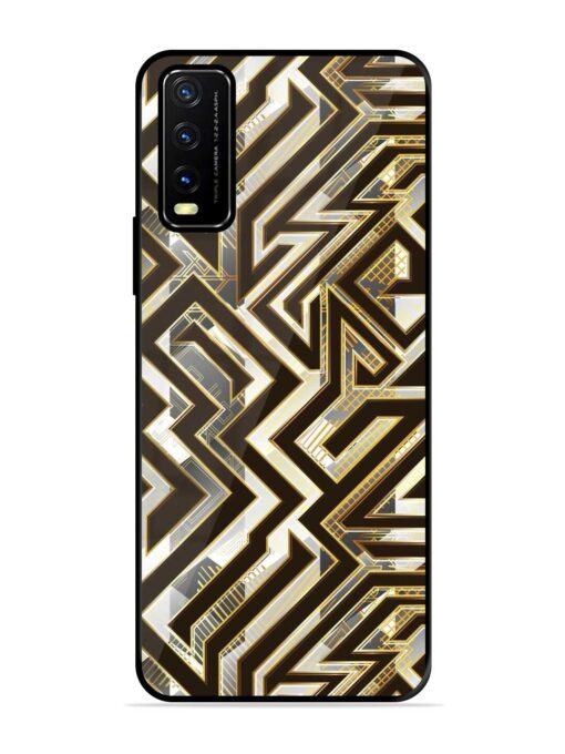 Technology Geometric Seamless Glossy Metal Phone Cover for Vivo Y20A Zapvi