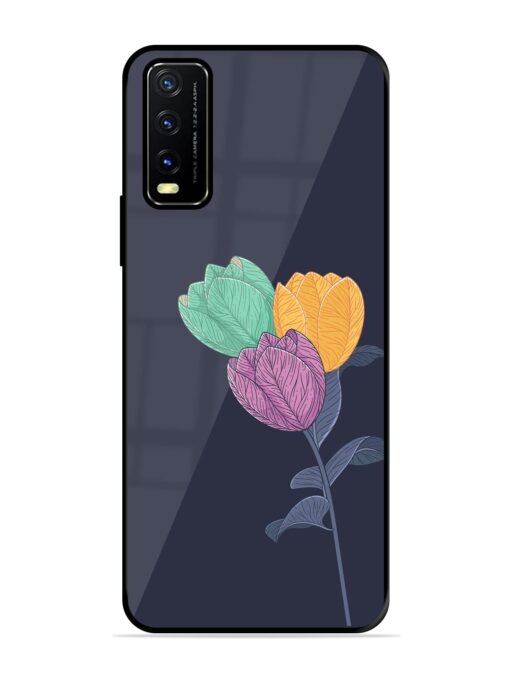 Flower Vector Glossy Metal Phone Cover for Vivo Y20A Zapvi