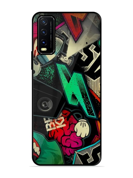 Graffiti Art Glossy Metal Phone Cover for Vivo Y20A Zapvi